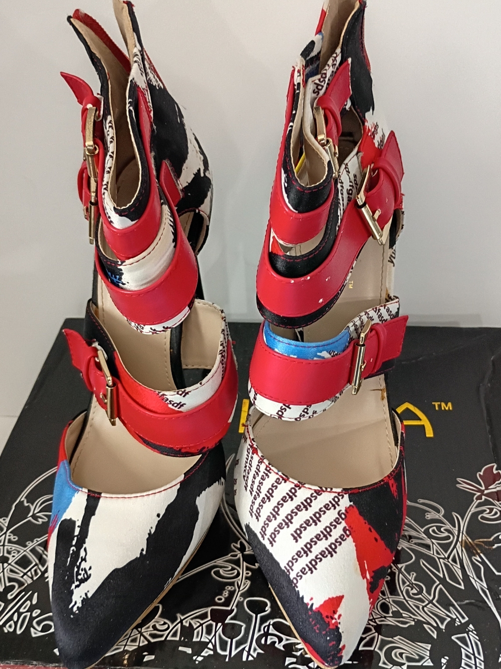 Liliana Pointed-Toe Multi-Color Strappy Women’s Heels
